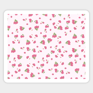 strawberry pattern aesthetic pinterest coquette dollette pink white Magnet